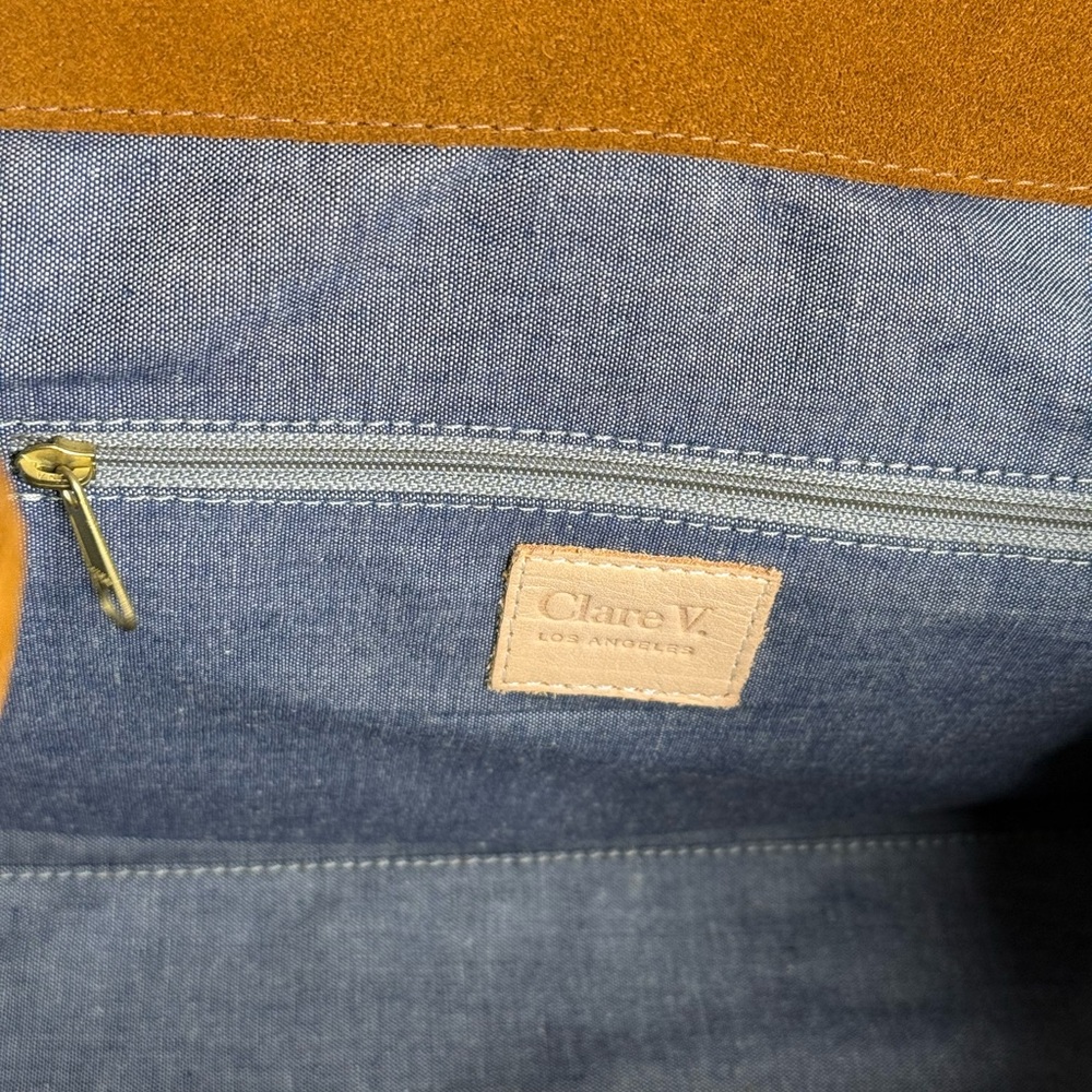 Clare V - Sandrine Tote Bag in Camel suede - Picture 6 of 12